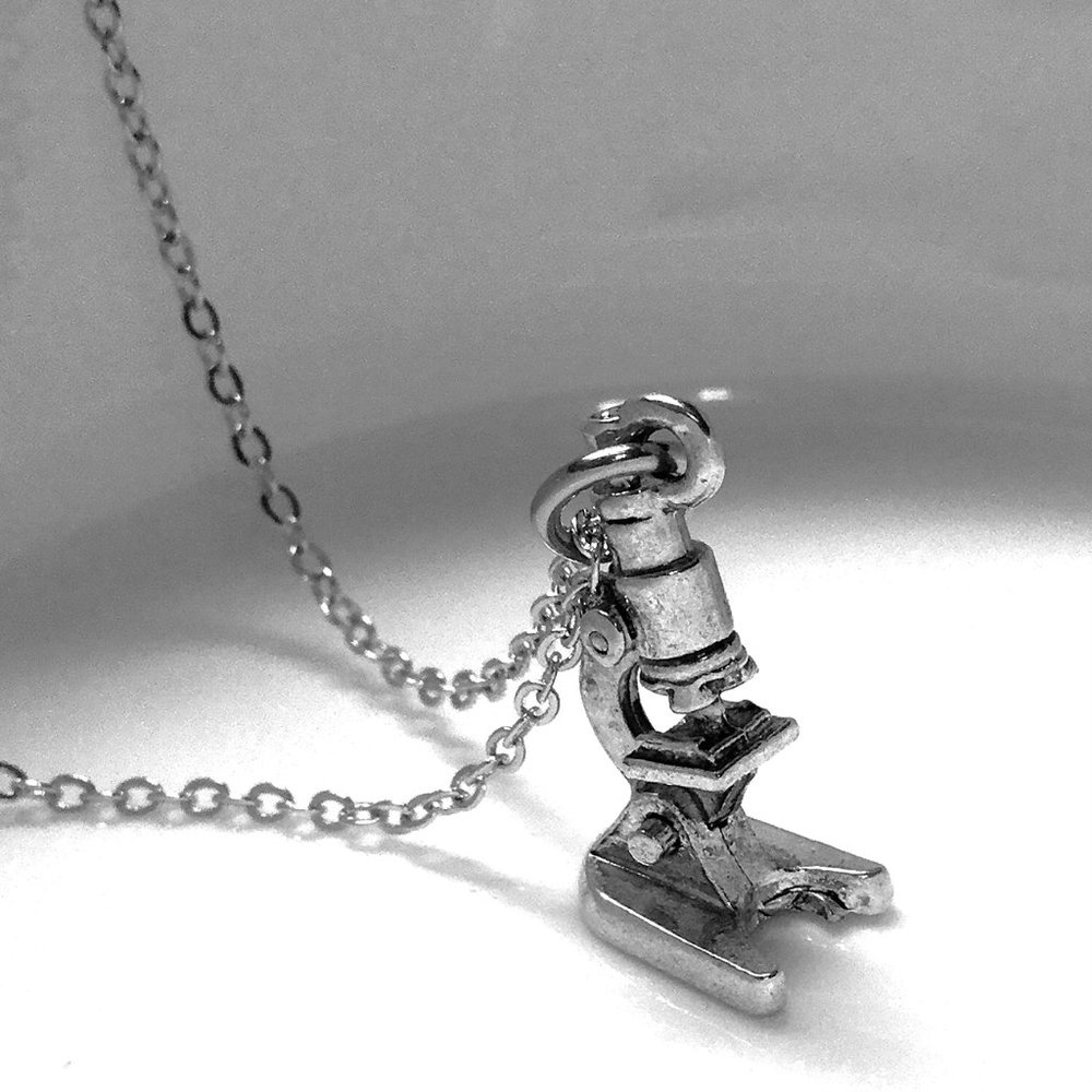 Miniature Microscope Charm Necklace